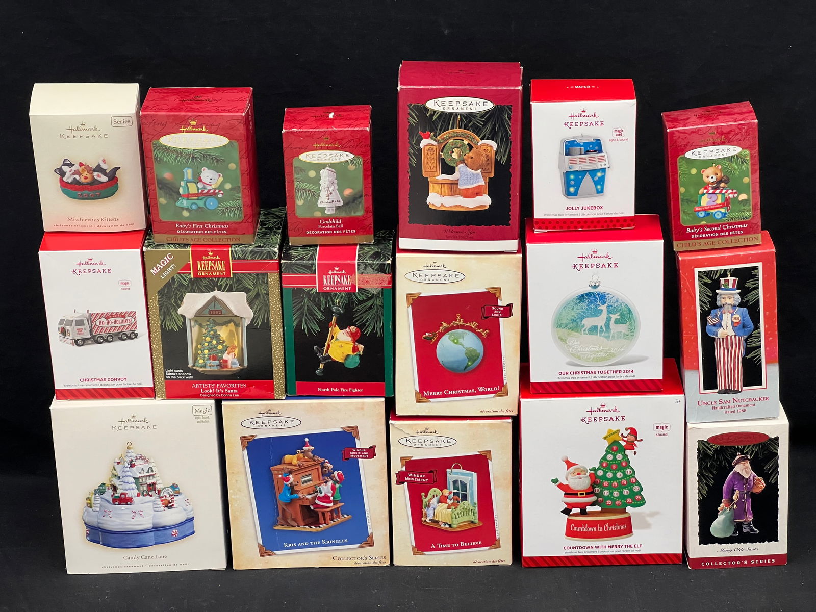 (17)Asst Hallmark Christmas Ornaments, Boxes - Regular, Magic + More - Candy Cane Lane, Look! It's (1 of 6)
