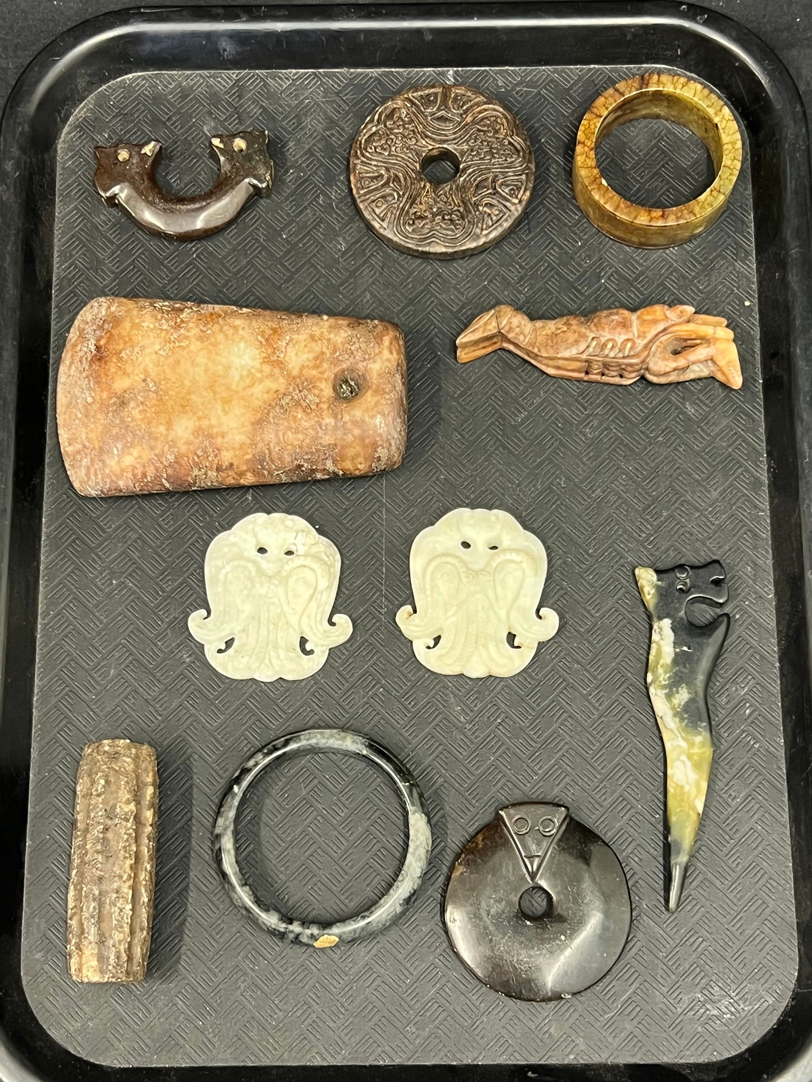 Collection of Various Artifacts, Chinese + More - Hard Stone, Jade Circular Disc Chinese, Carved (1 of 11)