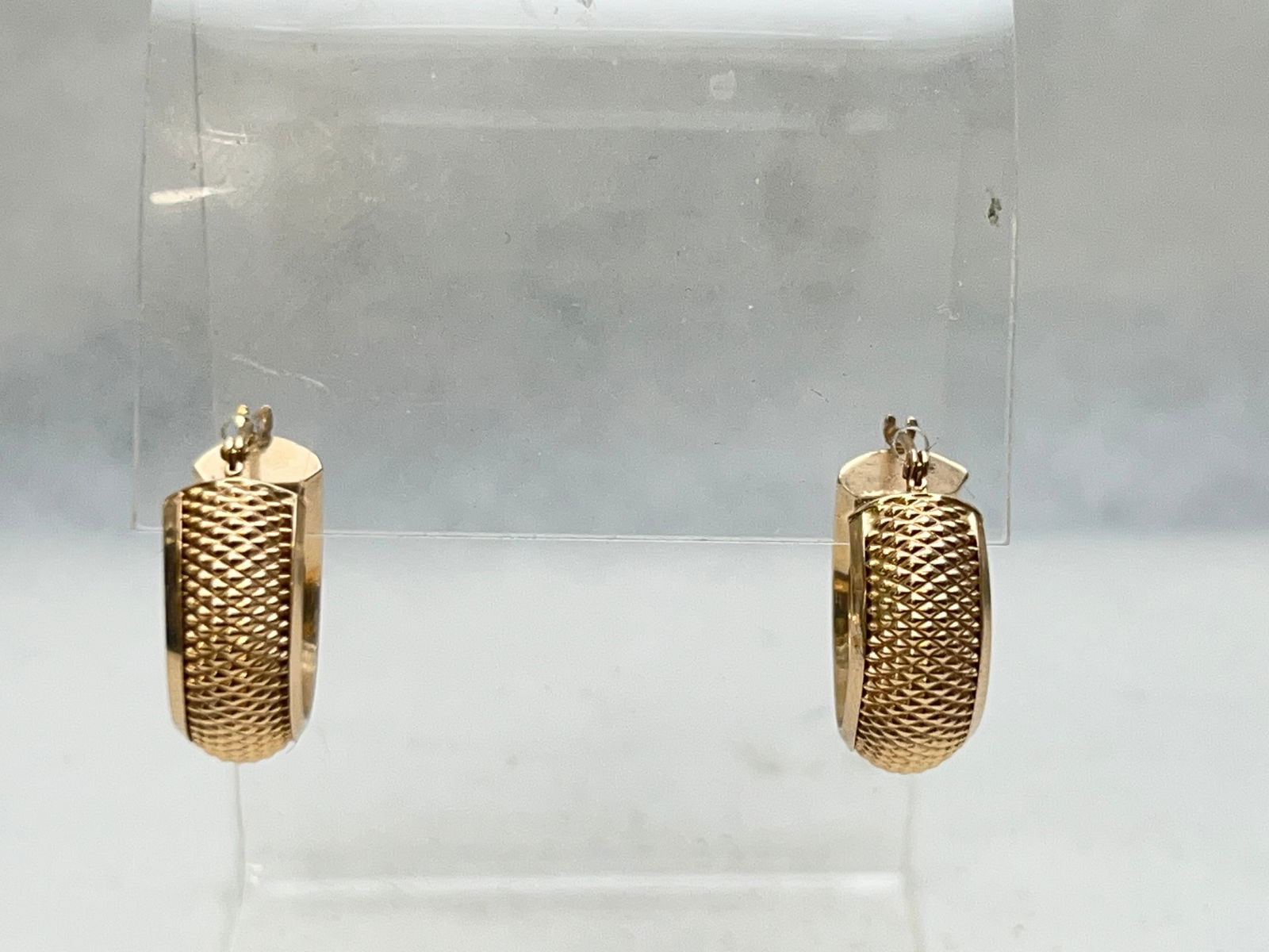 14K Gold Hoop Earrings, 3.40g TW, .75''L - Eterna Gold 14K Hallmarked ''EG 14K'' (1 of 3)