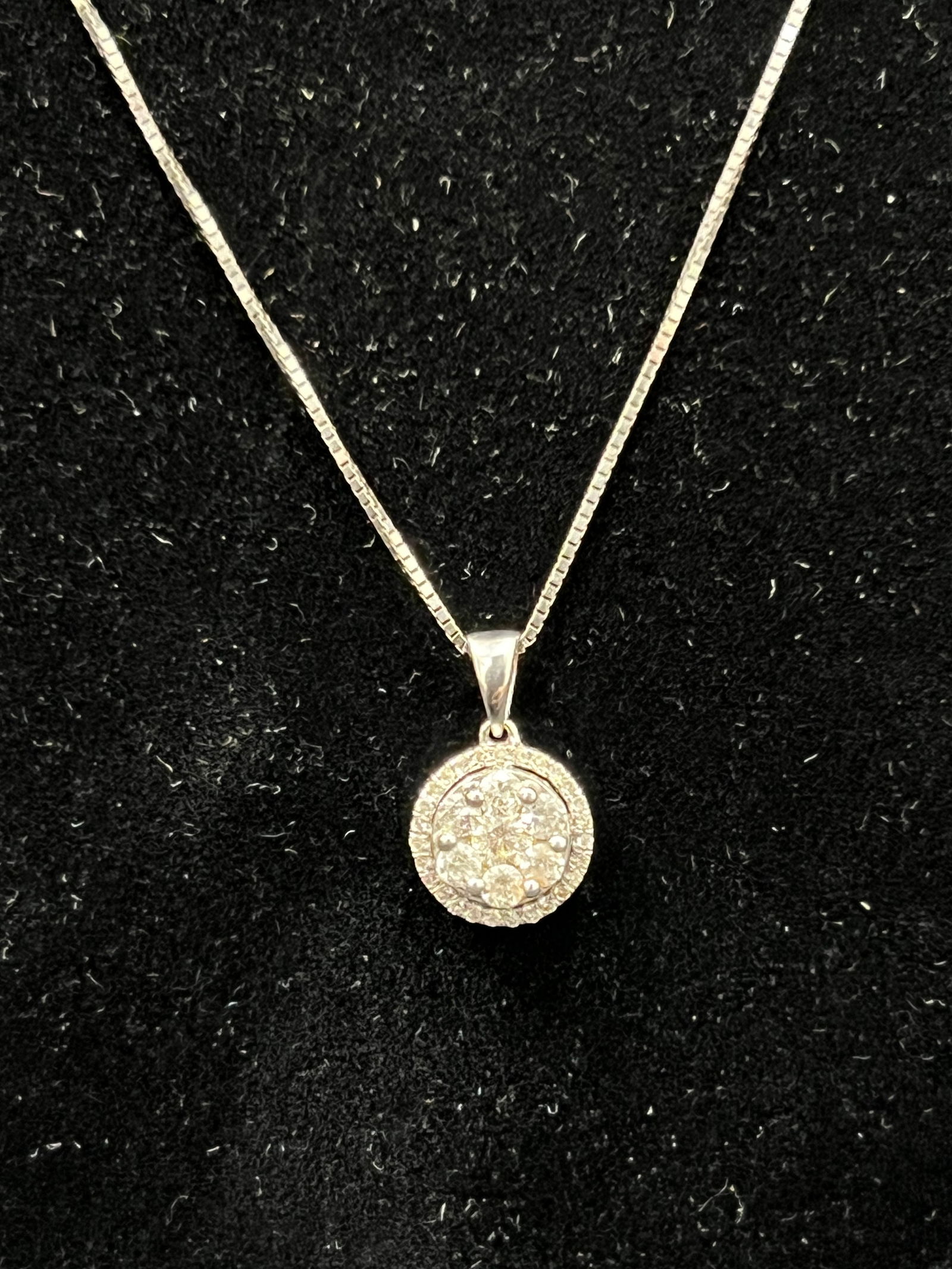 14K WG Diamond Pendant w/ Necklace 20''L - 14K White Gold 20''L Necklace w/ 14K White Gold Diamond (1 of 3)