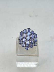 Sterling Silver Natural Tanzanite Ring Sz 7, Est. 10ct