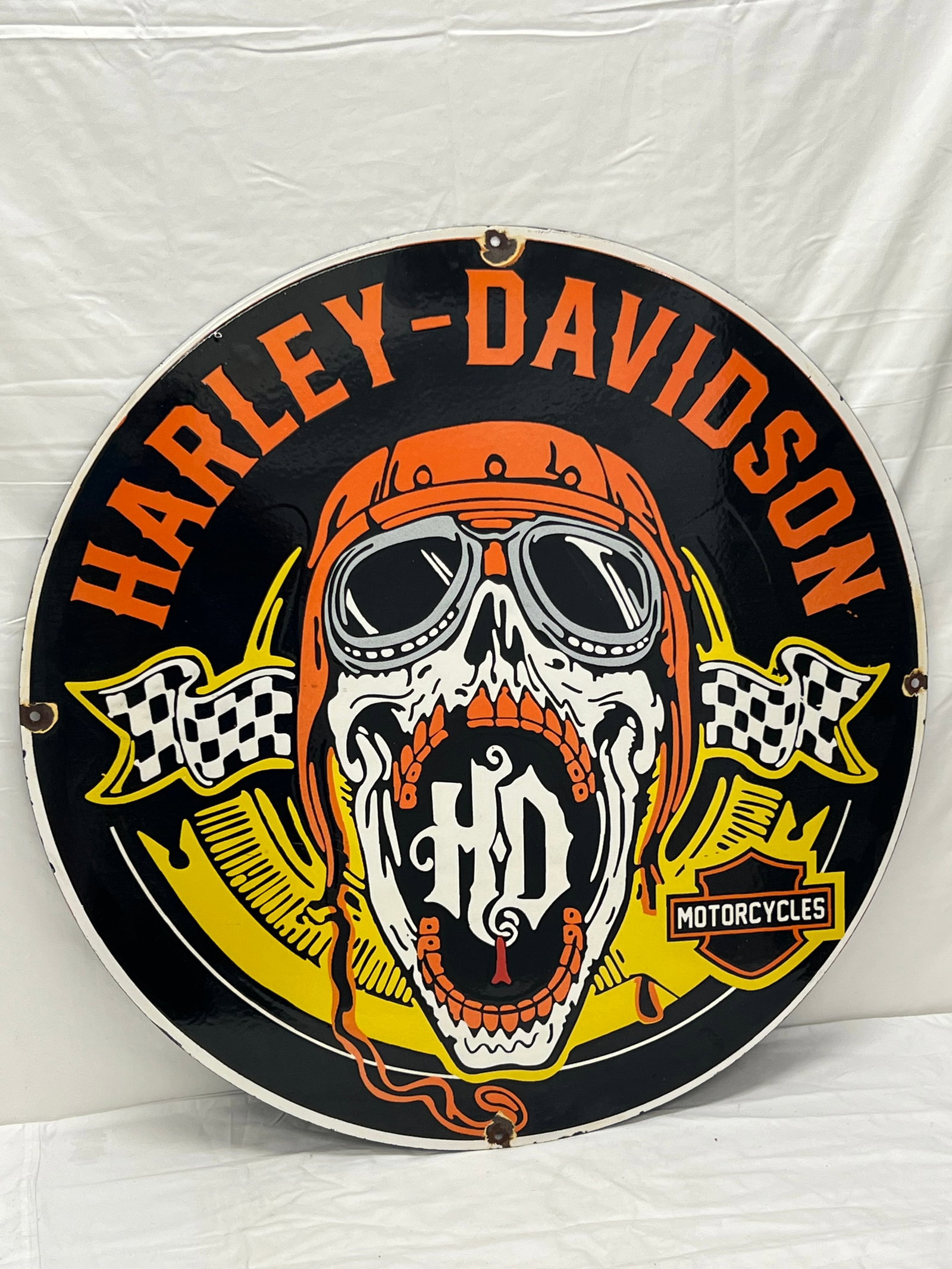 Harley Davidson Porcelain Sign 30'': Harley Davidson Porcelain Sign 30''
