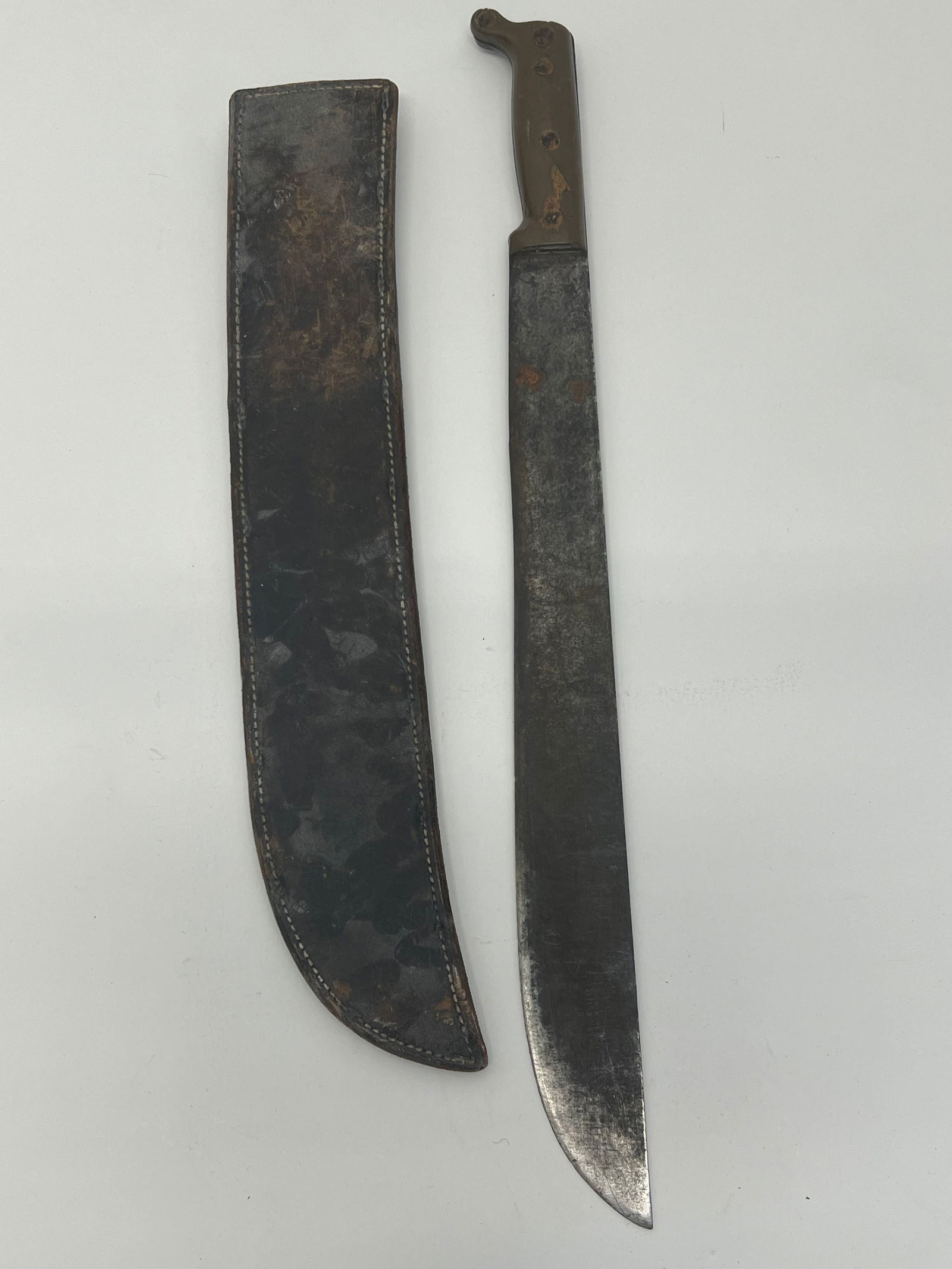 WWII True Temper Machete w/ Schell Sheath - US 1944 WWII Machete Etched True Temper US Schell (1 of 10)