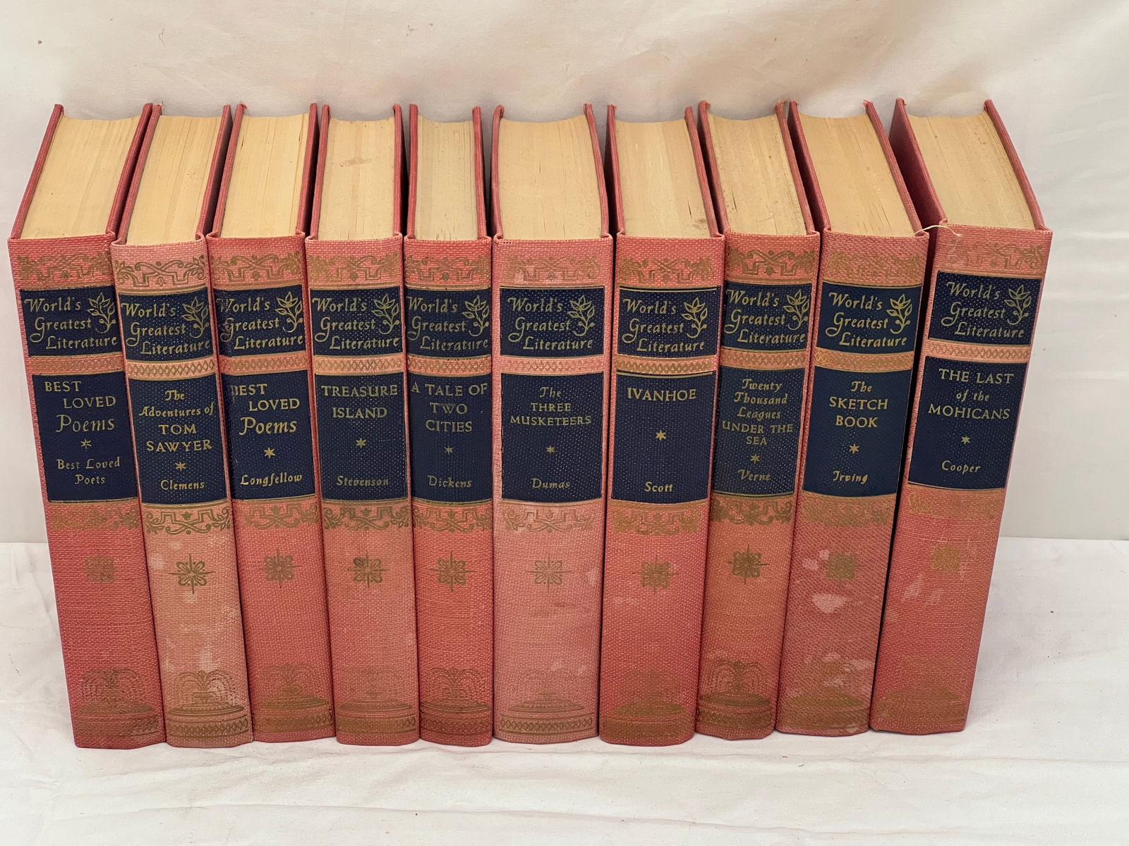 (10)1949 Worlds Greatest Literature Hardcover Books - Tom Sawyer, Three Musketeers, Tale of Two (1 of 8)