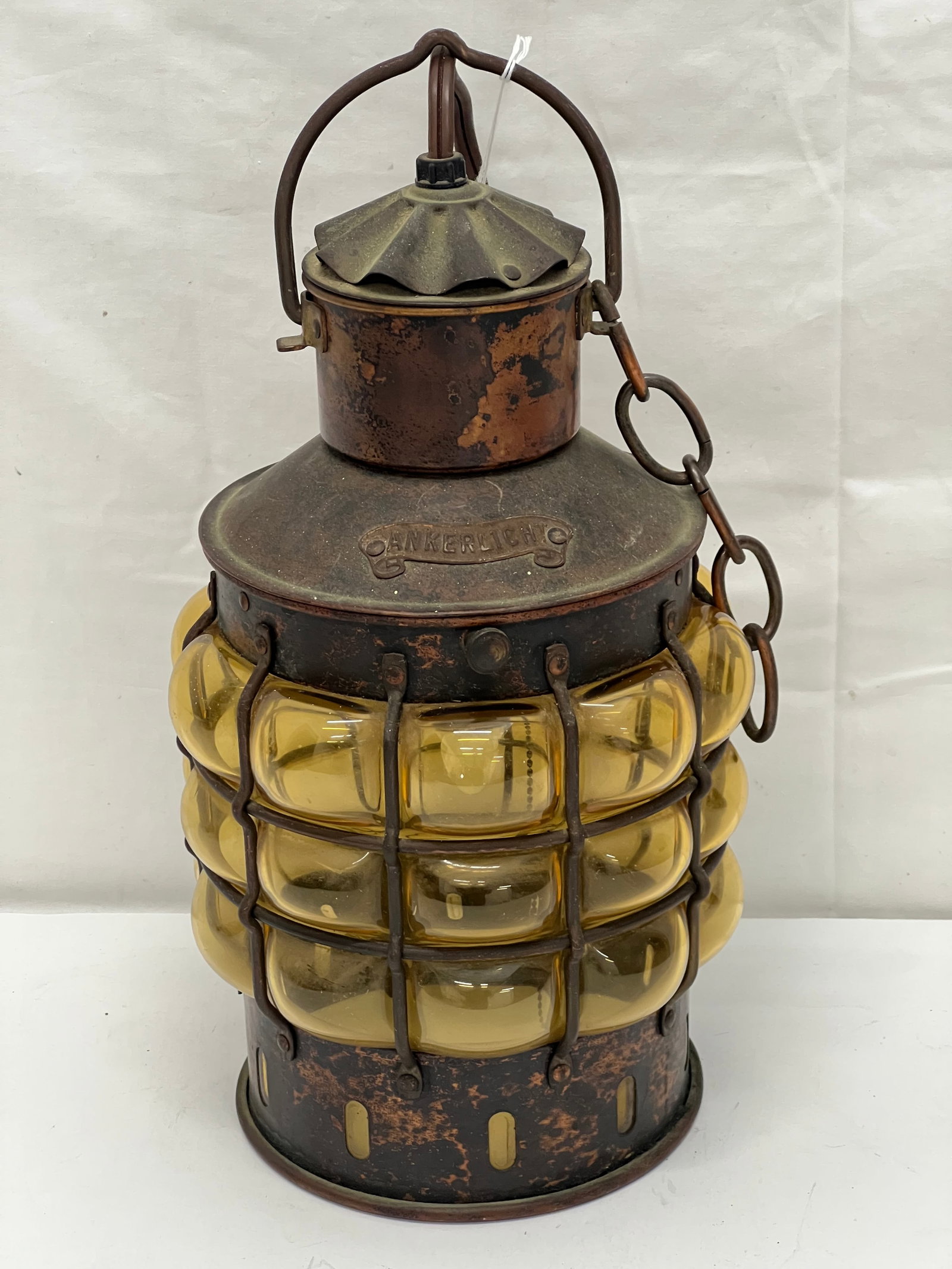 Vtg Ankerlicht Nautical Yellow Bubble Ship Light 13''T: Vtg Ankerlicht Nautical Yellow Bubble Ship Light 13''T