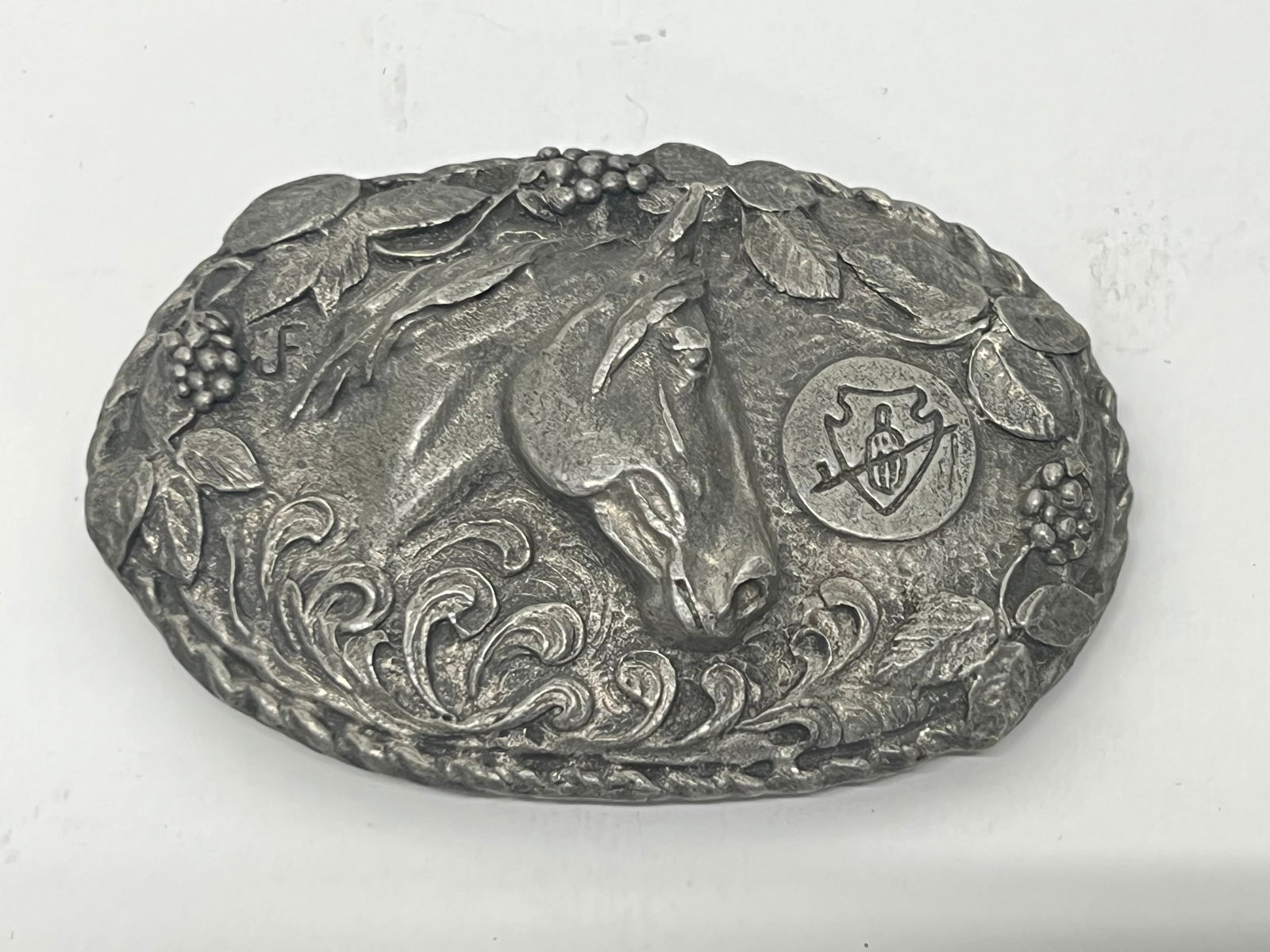 John D. Free Western Horse Belt Buckle 4'' x 2.75'' (1 of 4)