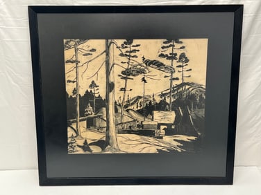 John Adams Spelman Linoleum Block Print - Paper on Back - From John Spelman III Memorial Exhibit w/