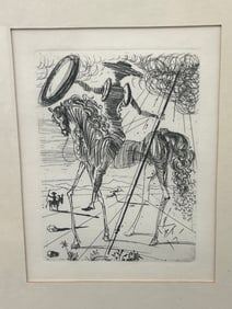 Salvador Dali ''Don Quixote'' Original Etching w/ COA - Rare Original Etching by Dali Titled ''Don