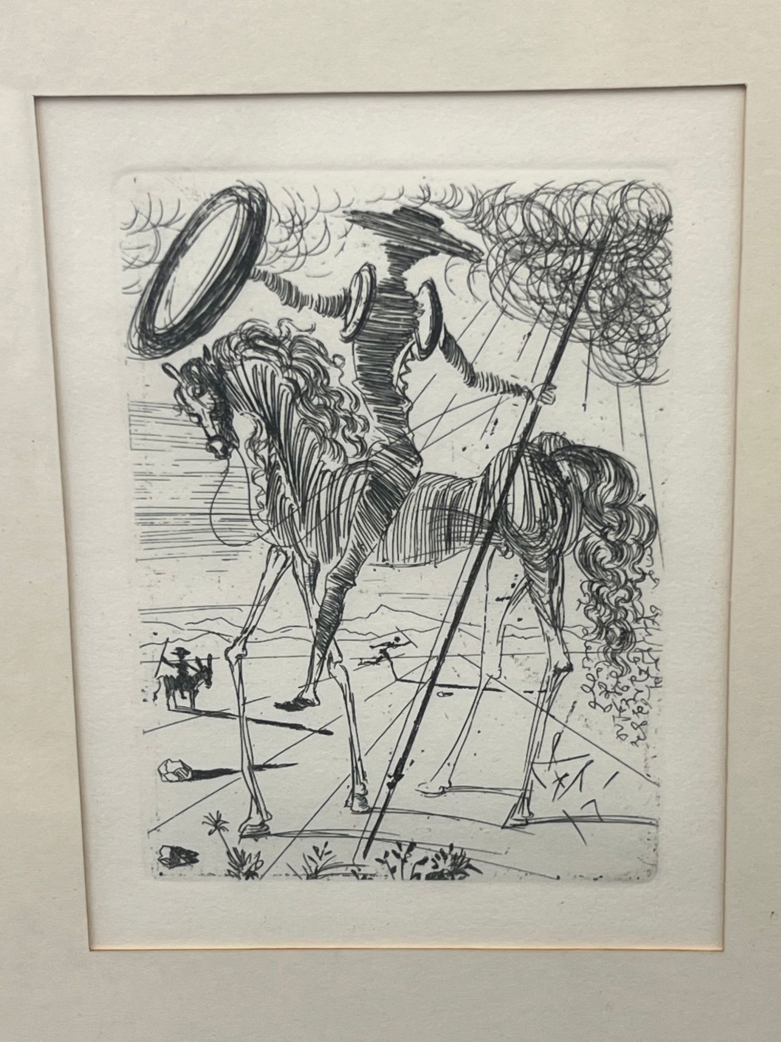 Salvador Dali ''Don Quixote'' Original Etching w/ COA - Rare Original Etching by Dali Titled ''Don (1 of 5)