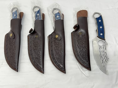 (4)Survival Camping Tossa Knives w/ Sheaths - 10''L Overall 5.5''L Blade - NOS -