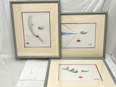 (3)Hisashi Otsuka Signed ''Eyes of Otsuka Suite'' - (3)pc Suite - Certified #84 / 300 - Mixed Media