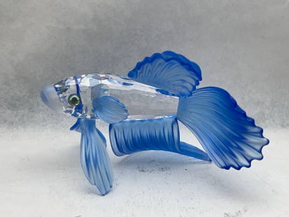 Swarovski Crystal Fighter Fish w/ Box #A7644 - Original Box: Swarovski Crystal Fighter Fish w/ Box #A7644 - Original Box