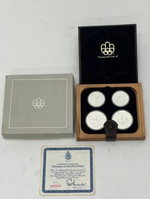 1976 Canada Olympics .925 Fine Silver Coin Proof Set COA - (2) 5$ Coins .72 Troy Oz Each + (2) 10$