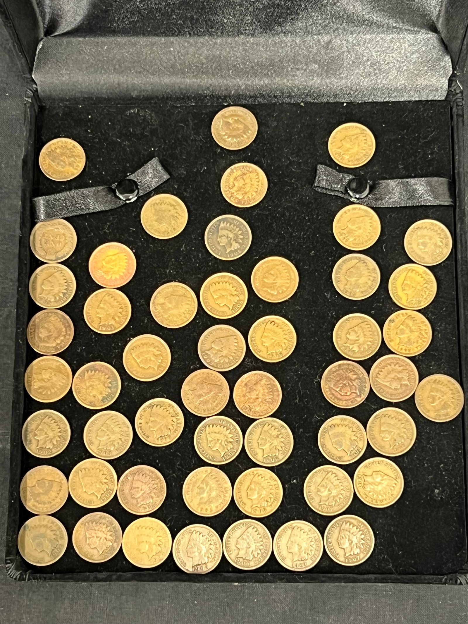 (51)1899-1907 Indian Head Pennies -  (1)1899, (6)1901, (7)1902, (4)1903, (2)1904, (9)1905, (6)1906, (1 of 5)