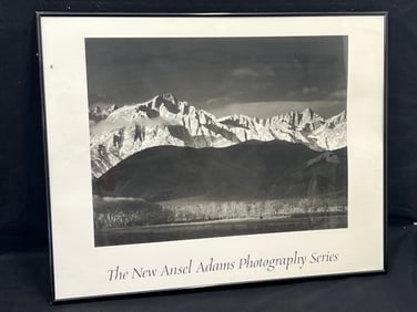 The New Ansel Adams Photo Series Poster - Titled ''Winter Sunrise Sierra Nevada'' 1983-1 , Framed