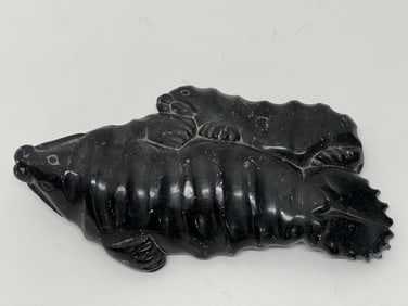 Signed Inuit Carved Soapstone Walrus 10'' x 6'' x 2'' - Mother w/ Baby Walrus - Signed in Syllabics