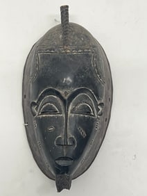 African Baule Queen Mother Mask from Ivory Coast -  6'' x 11'' , From Prominent Carmel / Monterey CA
