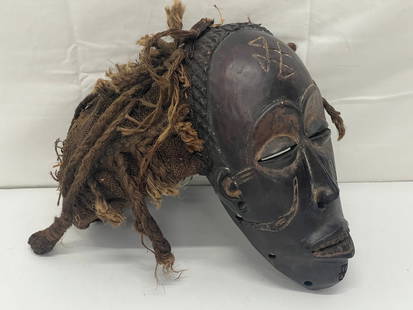 Chokwe Mwan Pwo Congo Mask 6'' x 10'' x 10''  -  From Prominent Monterey / Carmel CA Collector: Chokwe Mwan Pwo Congo Mask 6'' x 10'' x 10'' - From Prominent Monterey / Carmel CA Collector Estate