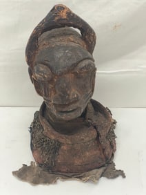 Early Songye Nkisi Carved 2 Head Figure 8'' x 12.75'' -  From Prominent Carmel / Monterey Estate