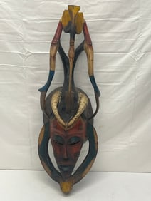 African Guro Mask from Ivory Coast 10'' x 28'' -  From Prominent Carmel / Monterey Collectors Estate