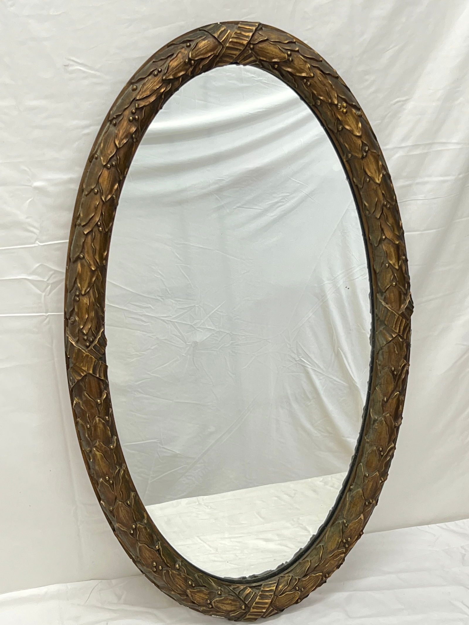 Original Gumps of San Francisco Gilt Oval Mirror - 19.5'' x 34'' (Pick Up or Arrange Own Shipping): Original Gumps of San Francisco Gilt Oval Mirror - 19.5'' x 34'' (Pick Up or Arrange Own Shipping)
