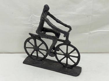 Robert William Hinds Bronze Bicycle Rider 8'' x 2.5'' x 9.5'' -Unsigned-
