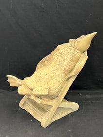 Austin Productions 1990 Lounging Penguin Statue - Outdoor Garden Statue 11'' x 14'' x 18''