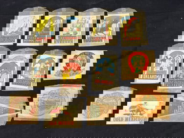 (13)Vintage Travel Decals - San Diego, Yosemite, Death Valley, Oklahoma, Los Angeles, Catalina