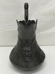 Antique Kayserzinn Pewter Pitcher w/ Devil Face 12.5''T - Art Nouveau Era