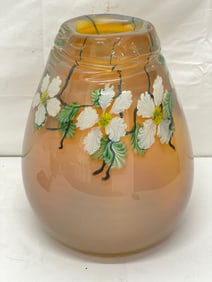 Early Lundberg Studios Art Glass Vase 24.5''Circ x 10''T - Unsigned 1970s, Vase 16 LBS (See Photos