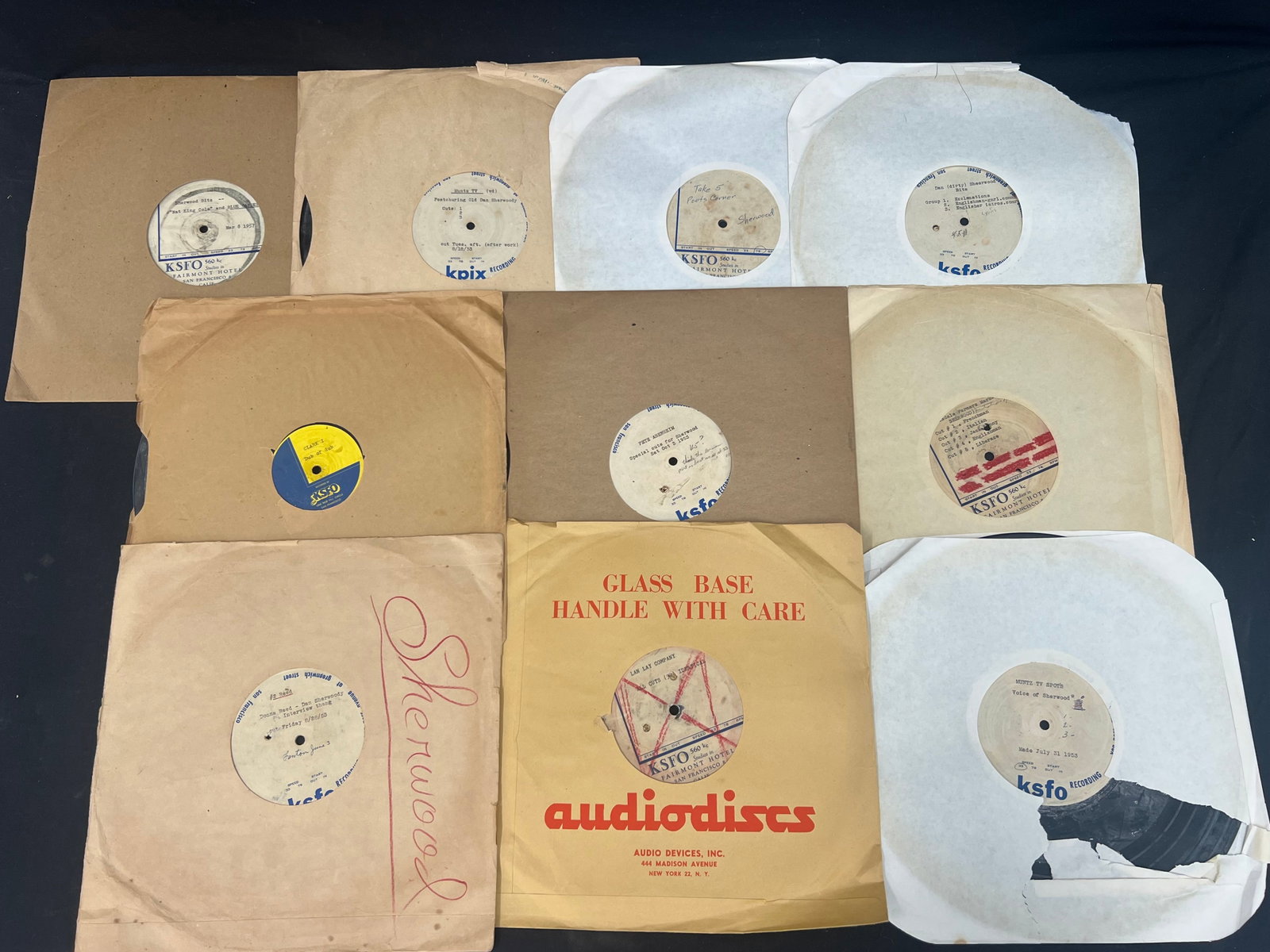 (10)1950s KSFO & KPIX San Francisco Vinyl Records - (9)are KSFO Studios in Fairmont Hotel San: (10)1950s KSFO & KPIX San Francisco Vinyl Records - (9)are KSFO Studios in Fairmont Hotel San Francisco , (1)KPIX - Various Subject