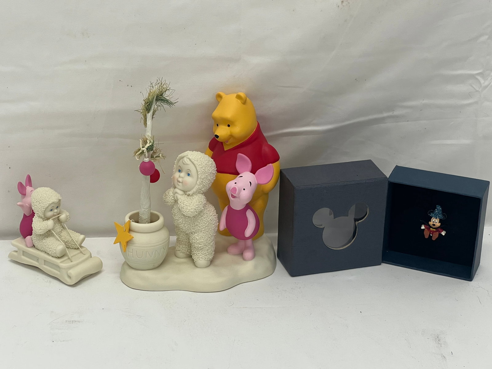 Snow Babies Winnie Pooh + Disney Mickey - Swarovski Crystal Mickey Mouse + Original Box w/ (2)Dept (1 of 7)