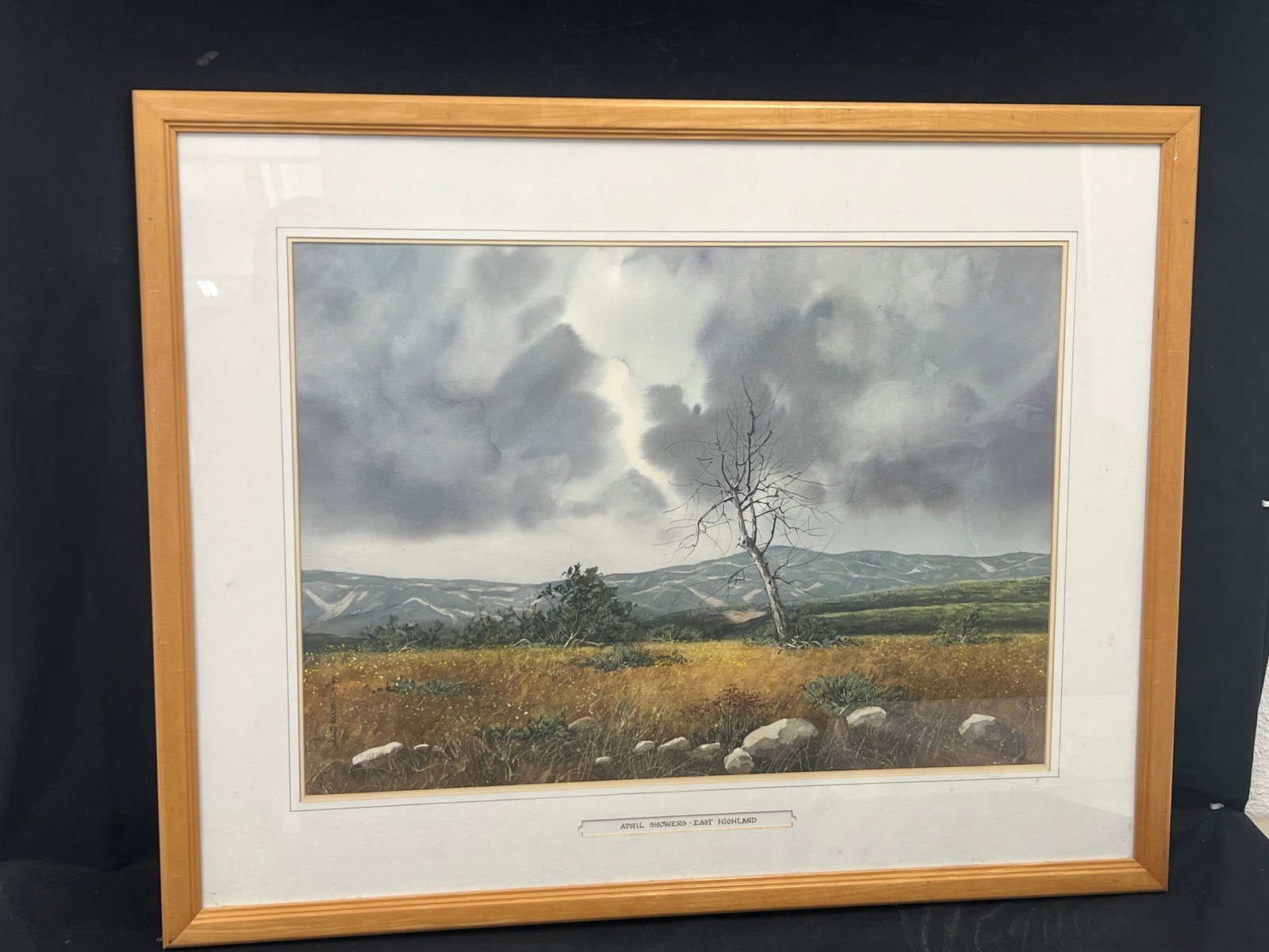Louis Weber(1930-1995) Signed Watercolor - Titled ''April Showers East Highlands'', Signed and Dated (1 of 4)