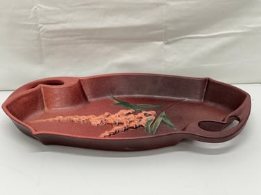 Vintage Roseville Pottery Foxglove Tray 15'' x 8'' x 1.75''