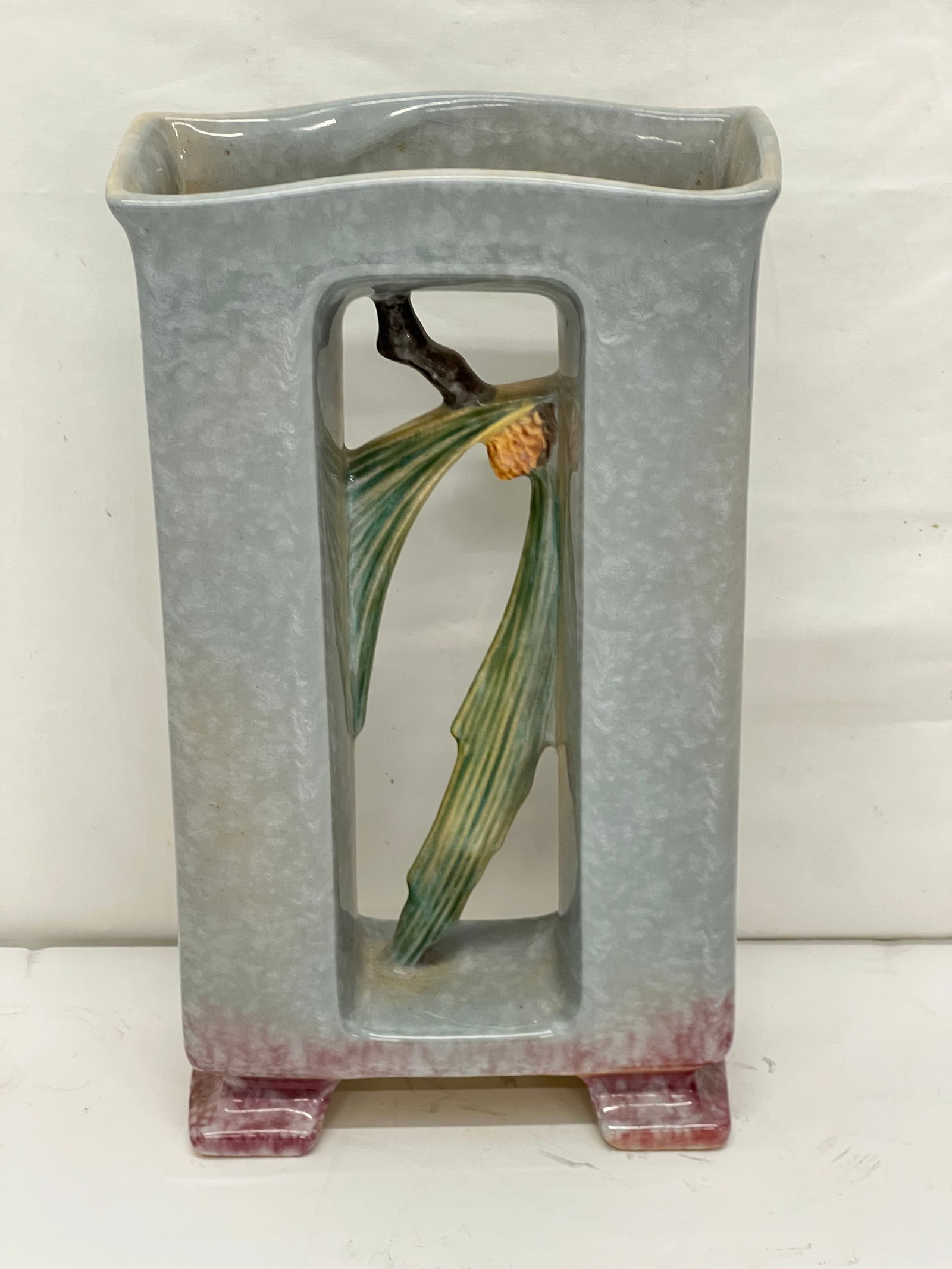 Vtg Roseville Pottery Artwood Planter Vase 1060-12 , 7'' x 3'' x 12.5'' (1 of 5)