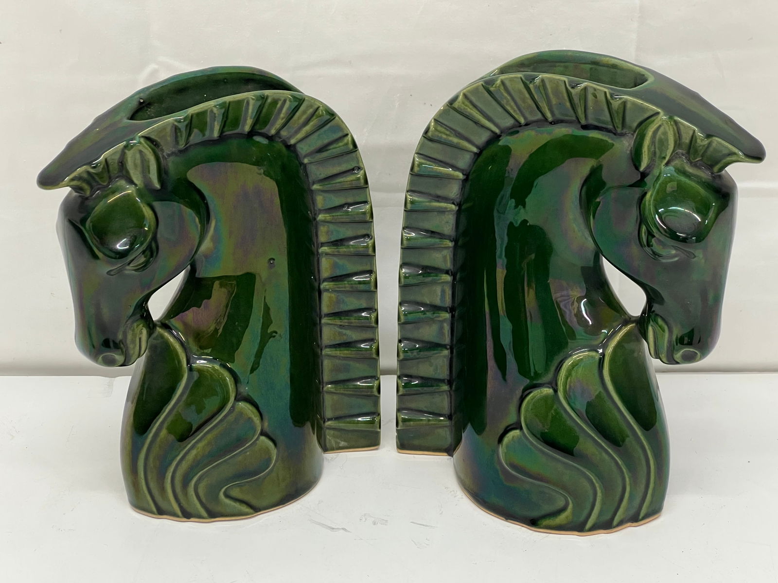 Pr Trojan Horse Pottery Vase Bookends 5'' x 7.75'' (1 of 4)