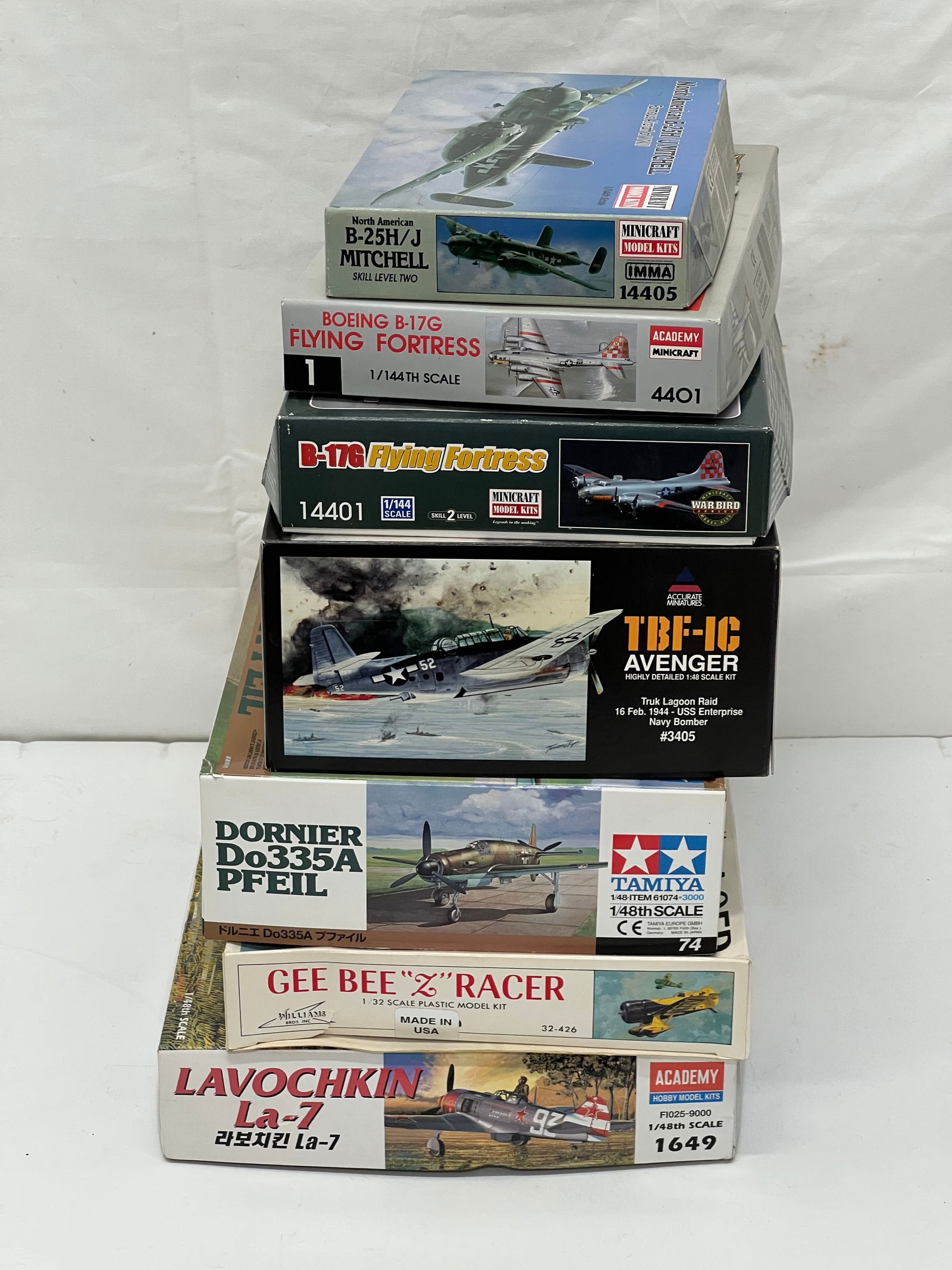 (7)Asst WWII + Plane Models, Various Makers & Scale - Accurate Miniature TBF-IC Avenger, Academy (1 of 7)