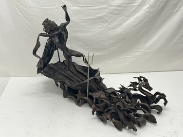 Daniel Albert Harris ''Zev'' Signed 1968 Poseidon Bronze - Rare Sculpture by Daniel Albert Harris