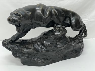 Thomas Cartier (French, 1879-1943)Bronze Panther - Circa 1920 ''Growling Panther'' Bronze Sculpture