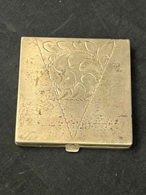 Deco Sterling Compact 3'' x 3'', TW 141g, Canadian - Hallmarked