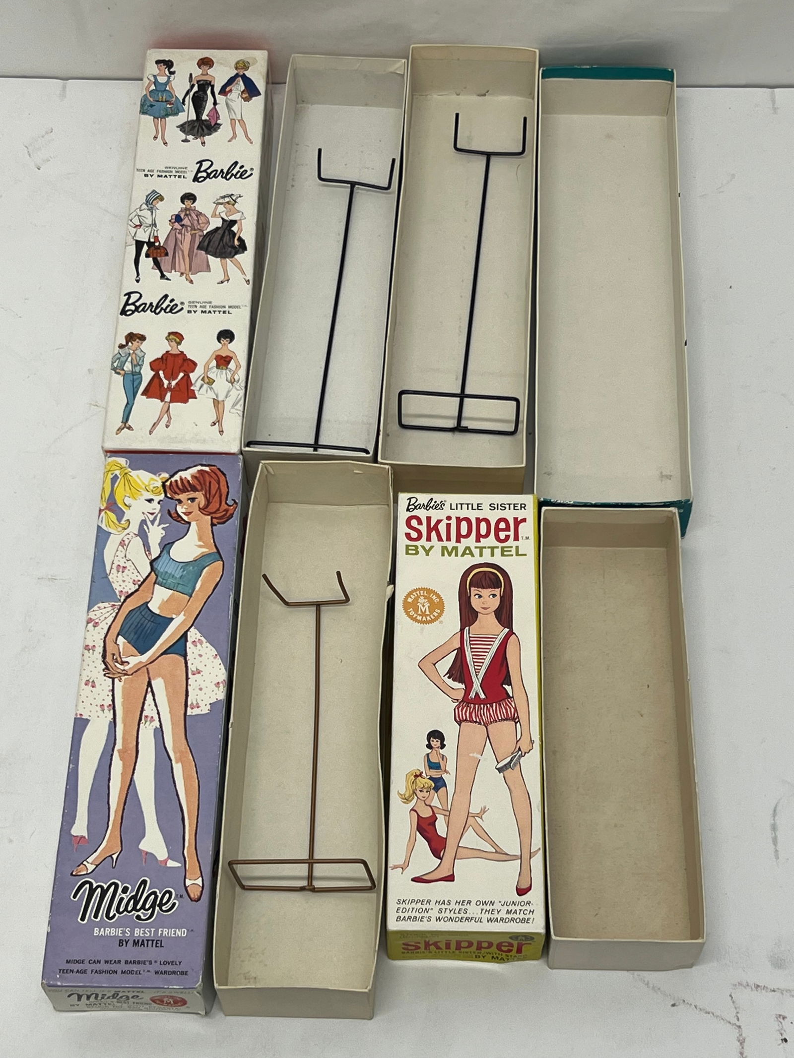 (4)1940s Mattel Barbie Doll Boxes ONLY - 1962 850 Barbie Box with Stand, Ken #750 with Stand, #860 (1 of 3)