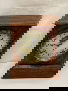 Seth Thomas Automatic 8 Day Alarm Mantle Clock - Has Key, Needs Work - 8.25'' x 5.5'' x 9.5'': Seth Thomas Automatic 8 Day Alarm Mantle Clock - Has Key, Needs Work - 8.25'' x 5.5'' x 9.5''