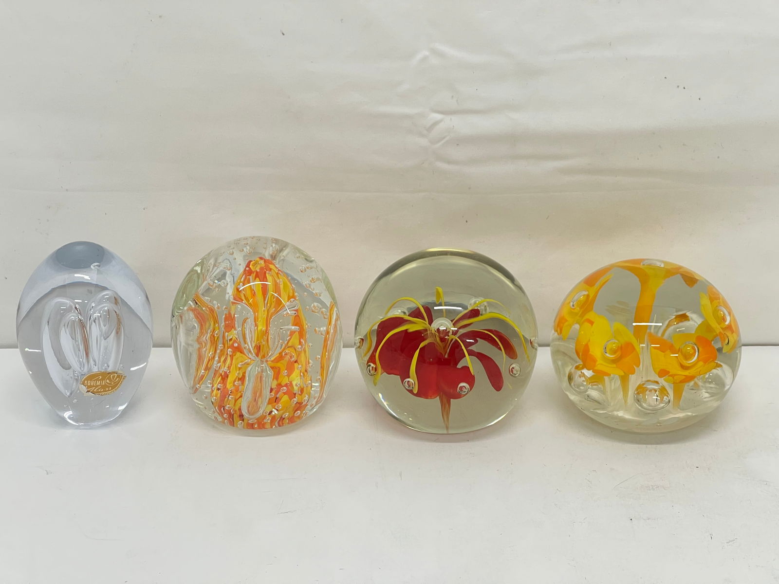 (4)Vintage Art Glass Paperweights - Various Designs 3'' - 3.5''T (1 of 11)