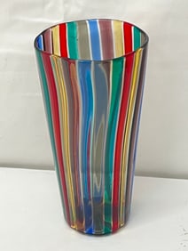 Gio Ponti ''A-Canne'' Glass Tumbler / Vase Venini 3'' x 6'', Unsigned