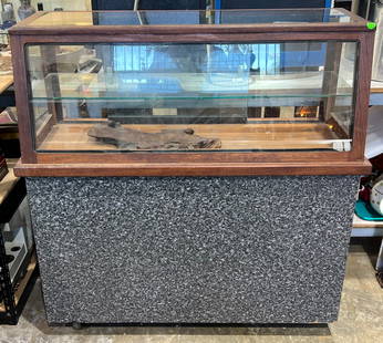Walnut Glass Display Cabinet 46'' x 19'' x 47'' - 2 Drawers & Cupboards (Pick Up or Arrange Own: Walnut Glass Display Cabinet 46'' x 19'' x 47'' - 2 Drawers & Cupboards (Pick Up or Arrange Own Shipping)