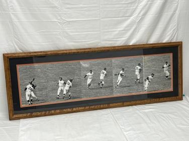 Giants Baseball Willie Mays 5 Photos Framed - Framed 14.5'' x 42'' - From Retired Bay Area Sports