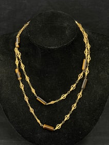 Tigers Eye Gold Filled 34''L Necklace