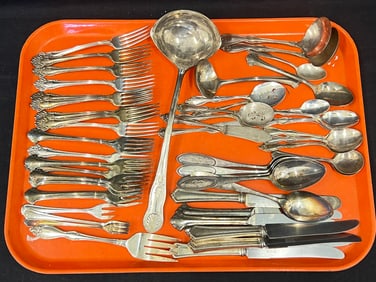 50+ Atq / Vtg Silverplated Flatware + Servers - Various Makers & Patterns