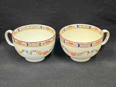 Vtg Minton Bone China Teacups with Floral Band