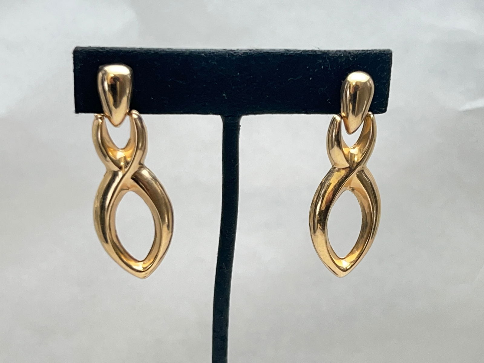 14K Gold Earrings, TW 3.37g, 1.75''L - Hallmarked JAW 14K , Earring Backs 14K (1 of 3)